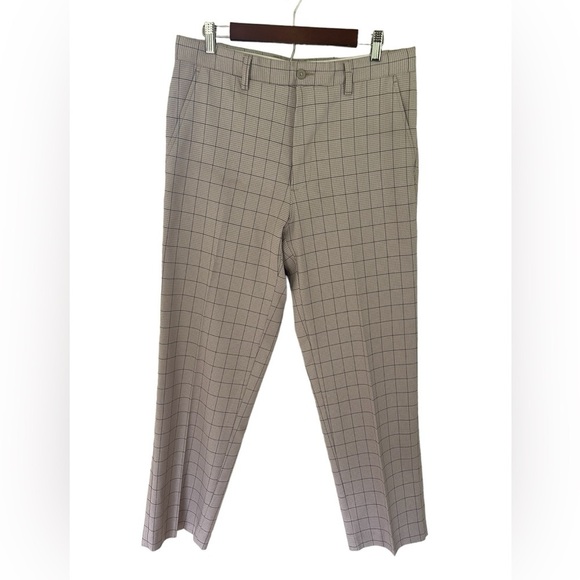 FootJoy Golf Pants Khaki Tan Plaid Comfort Performance Size 34Wx32L - Picture 2 of 9